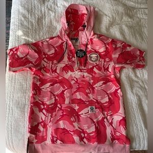 Bape AAPE Pink Short Sleeve HOODIE